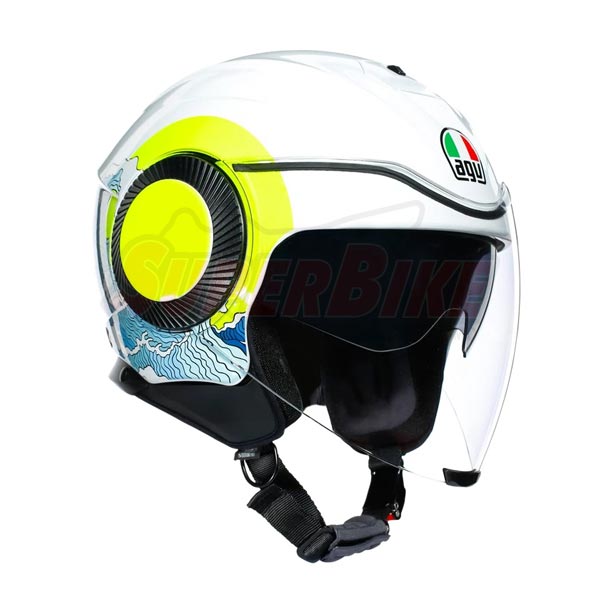 CASCO AGV SUNSET WHITE YELLOW FLUO